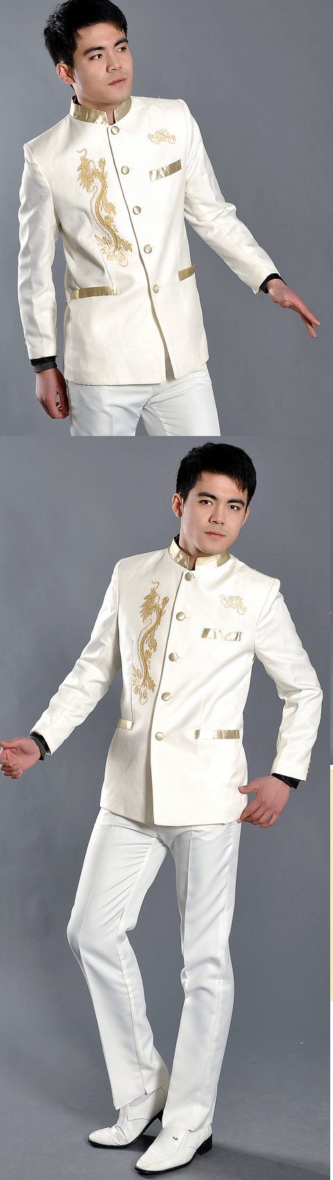 Modernised Mao Suit w/ Golden Dragon Embroidery (RM)
