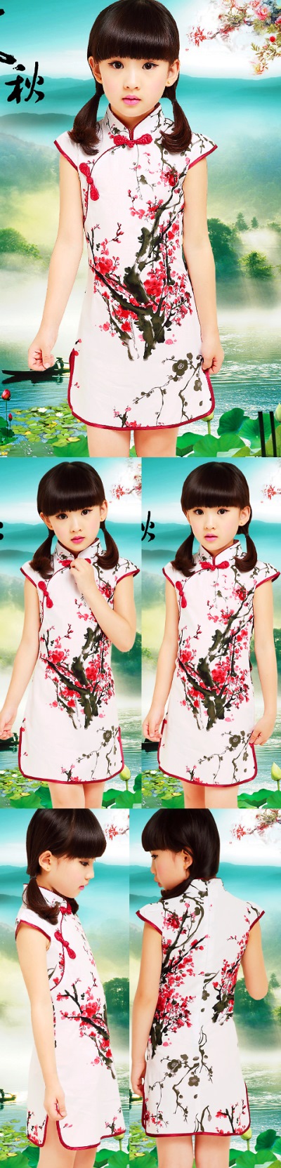 Girl's Floral Cheongsam Dress (RM)