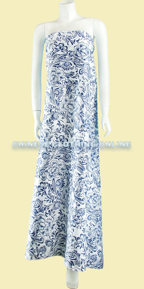 Fabric - Blue/White Jacquard