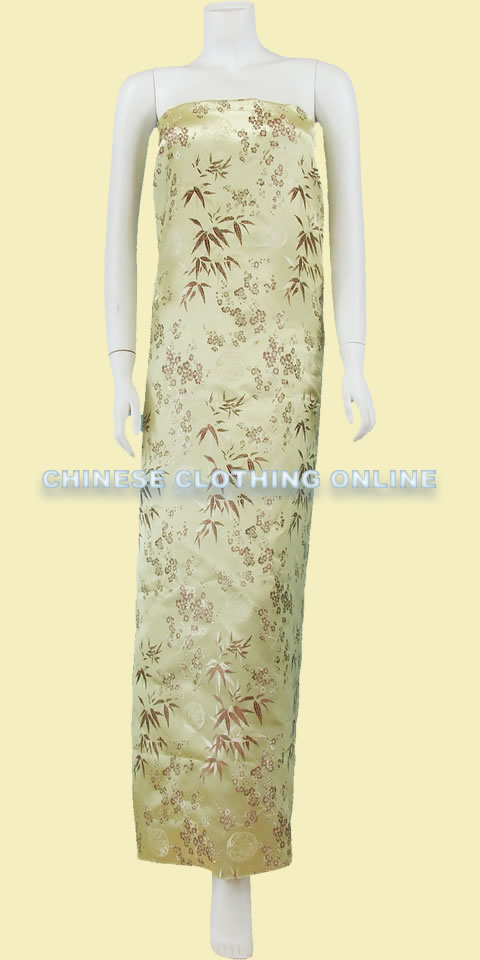 Fabric - Plum Blossom and Bamboo Brocade (Multicolor)