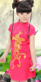 Girl's Phoenix Embroidery Cheongsam Dress (RM)