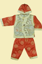 Boy's Brocade Wadded Mandarin Suit w/ Skullcap (RM)