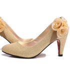 High Heel Ribbon Flower Shoes