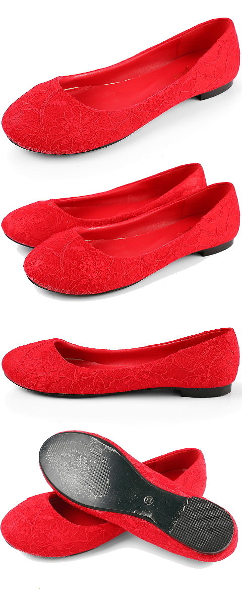 Flat Heel Lace Vamp Shoes
