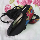 Girl's Embroidery Linen Shoes w/ Lace (Multicolor)