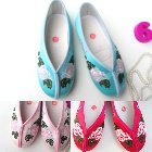 Girl's Peony Mudan Embroidery Shoes (Multicolor)