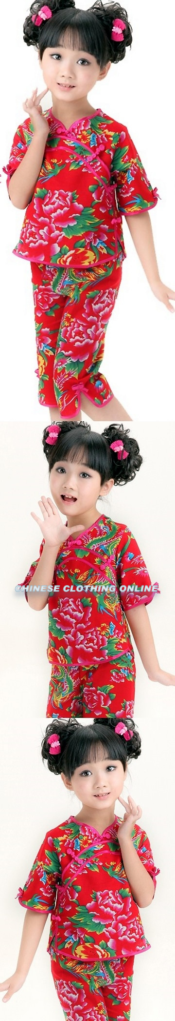 Bargain - Girl's Floral Mandarin Suit (RM)