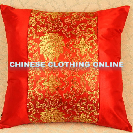 Chinese Ethnic Lotus Embroidery Cushion Cover