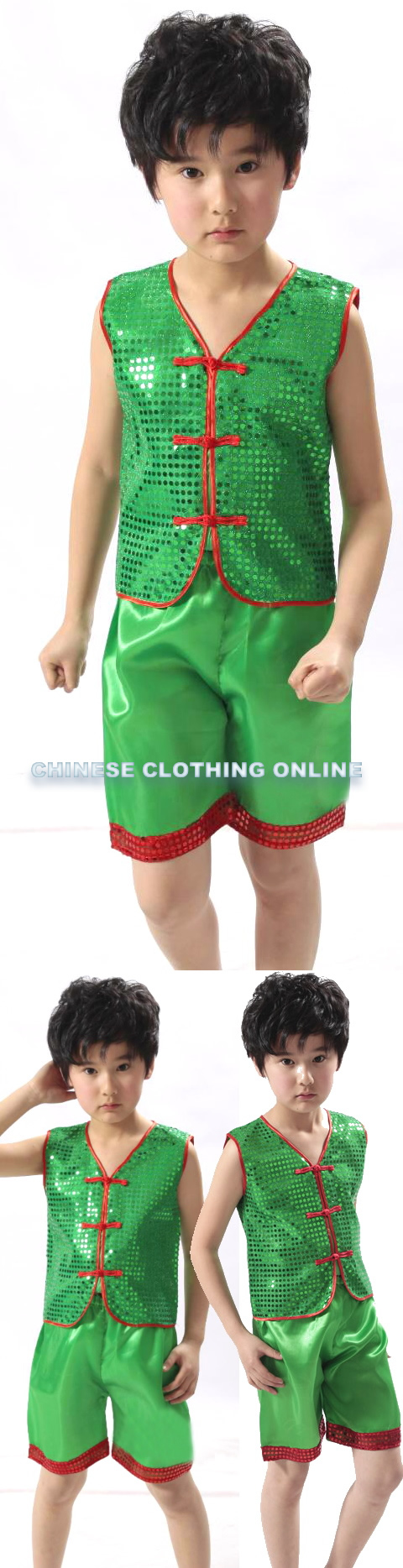 Kid's Paillette Kung Fu Vest Suit (RM)