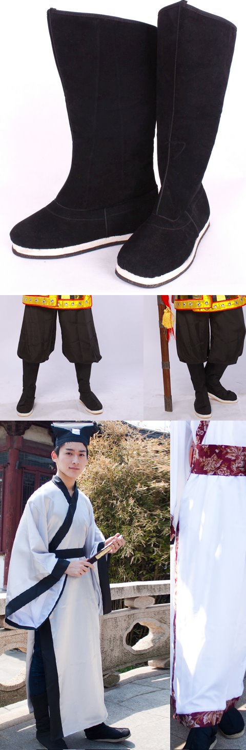 Archaic Han Style Cloth Boots w/ Rubber sole