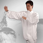 Professional Taichi Kungfu Uniform with Pants - Cotton/Silk - White (RM)