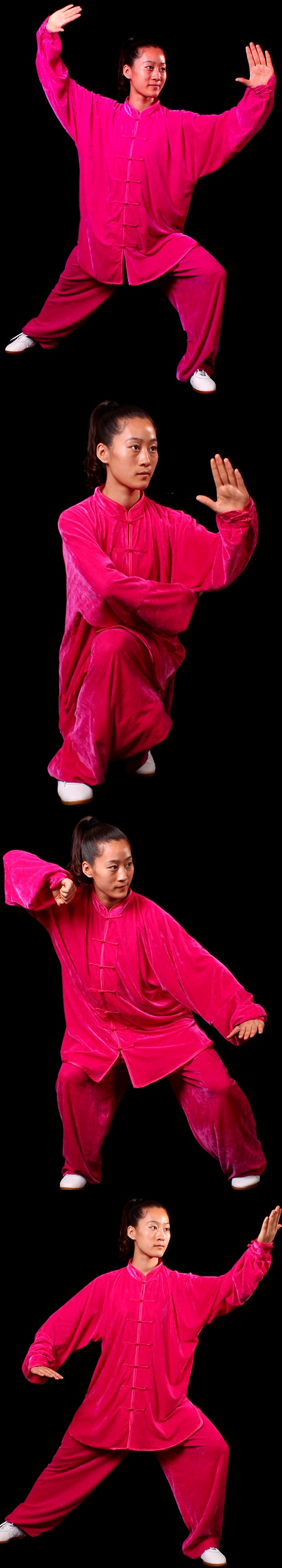 Professional Taichi Kungfu Uniform with Pants - Velvet - Fuchsia (RM)