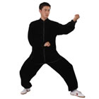 Professional Taichi Kungfu Uniform with Pants - Velvet - Black (RM)