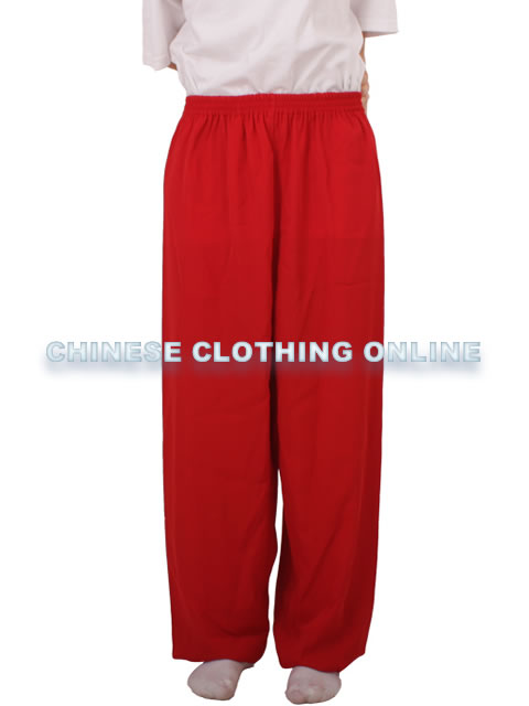Professional Taichi Kungfu Pants - Cotton/Silk - Red (RM)