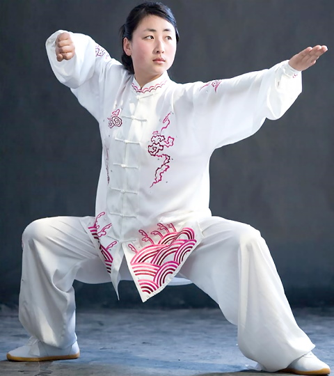 Wave/cloud Embroidery Long-sleeve 2-piece Kung Fu / Taichi Suit (CM)