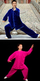 Velvet Mandarin Collar Binding-cuff Kung Fu Suit (CM)