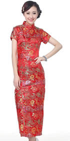 Short-sleeve Long-length Brocade Cheongsam (RM)