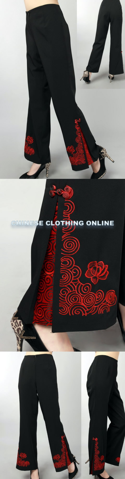 Mandarin Pants w/ Lotus and Auspicious Cloud Embroidery (RM)