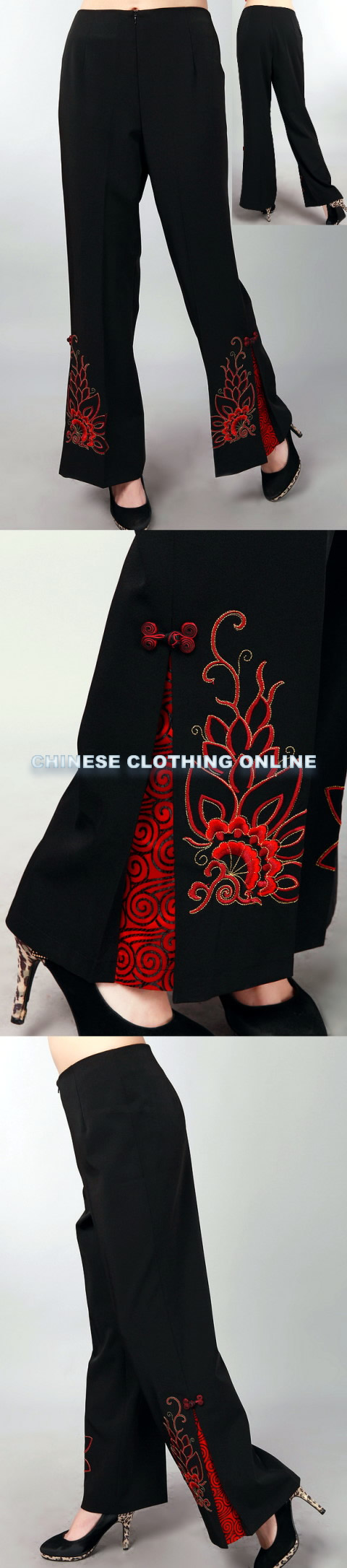 Mandarin Pants w/ Flower and Auspicious Cloud Embroidery (RM)