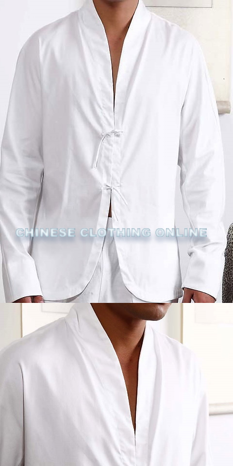 Long-sleeve V-collar Mandarin Shirt (CM)