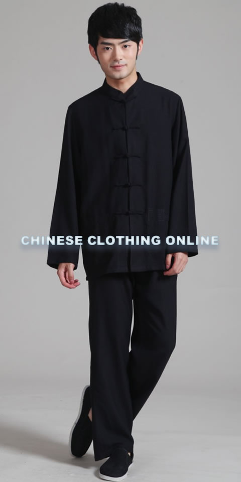 Bargain - Mandarin Plain Polyester Cotton Shirt (RM)