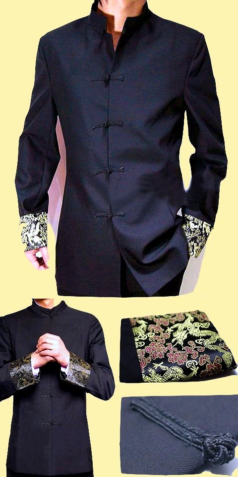 Modernised Mao Jacket w/ Brocade Cuffs (CM)