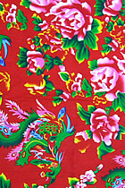 Fabric - Peony & Phoenix Tail Printed Cotton (Multicolor)