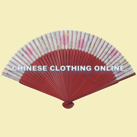 Silk Painting Folding Fan (Multiple Colors)