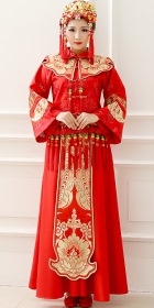 Red Evening-dress / Bridal Skirt Suit