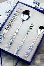 Stainless Steel w/ Porcelain handle Cutlery Set