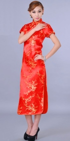 Short-sleeve Long-length Brocade Cheongsam (RM)