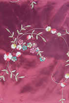 Fabric - Floral Embroidery Chameleon Thai Silk