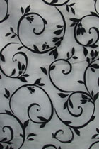 Fabric - See-through Embroidery Velvet Gauze (Black)