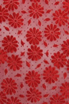 Fabric - See-through Embroidery Velvet Gauze (Red)