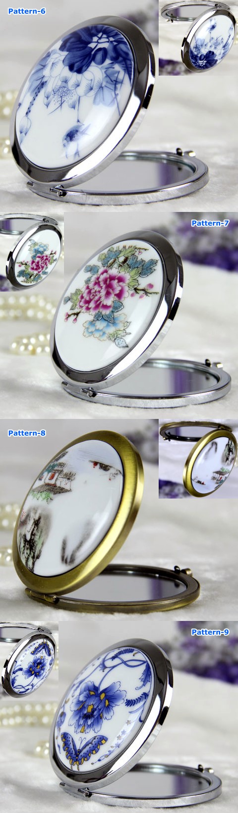 Hand Painting Compact Mirror (Multi-pattern)