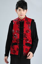 Mandarin Brocade Fabric Mink Hair Vest (RM)