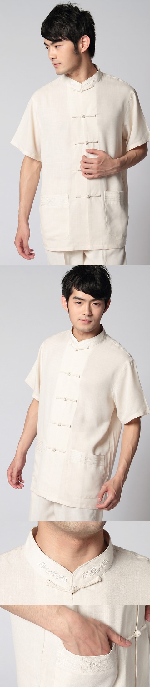 Linen Cotton Short-sleeve Chinese Ethnic Shirt (RM)