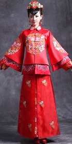 Red Evening-dress / Bridal Skirt Suit