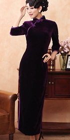 3/4-sleeve Long-length Cheongsam (CM)