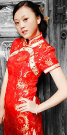 Short-sleeve Neckline Long-length Cheongsam (CM)