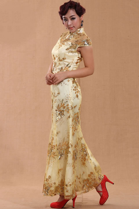 Cup-sleeve Long-length Cheongsam (CM)