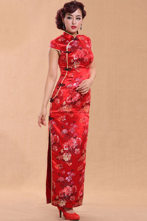 Cup-sleeve Long-length Cheongsam (CM)