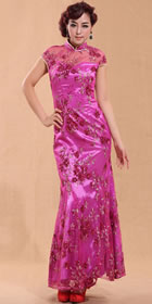 Cup-sleeve Long-length Cheongsam (CM)