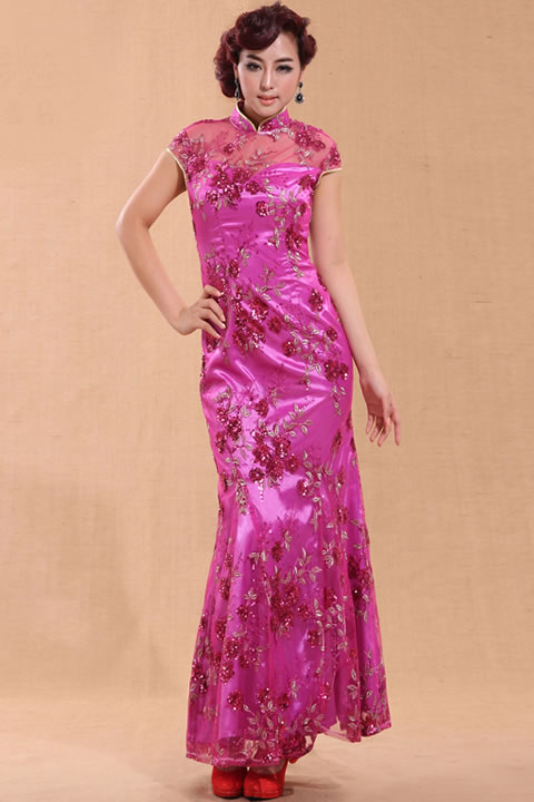 Cup-sleeve Long-length Cheongsam (CM)