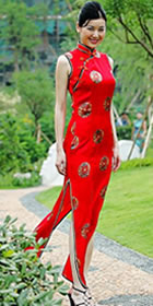 Sleeveless Long-length Cheongsam (CM)