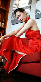 Cut-in Shoulders Bareback Long-length Cheongsam (CM)