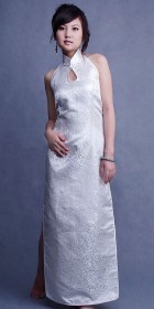 Cut-in Shoulders Bareback Long-length Cheongsam (CM)