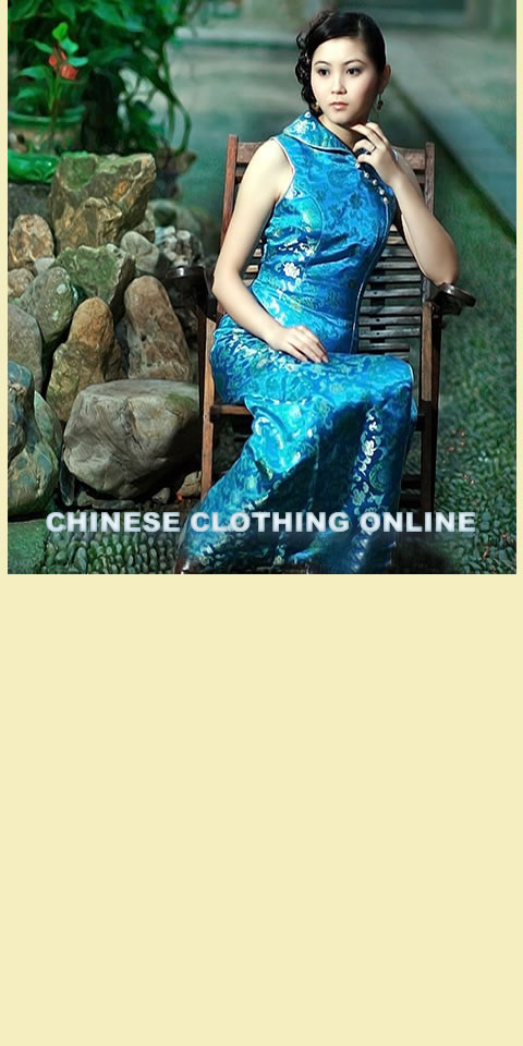 Sleeveless Folding Collar Front Slit Long-length Cheongsam (CM)