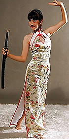 Cut-in Shoulders Bareback Long-length Cheongsam (CM)