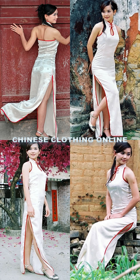 Cut-in Shoulders Bareback Long-length Cheongsam (CM)